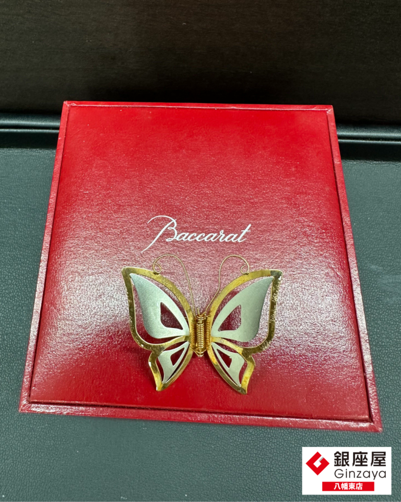 北九州市八幡東区】バカラ K18/Pt900 蝶々ブローチをお買取り！各種